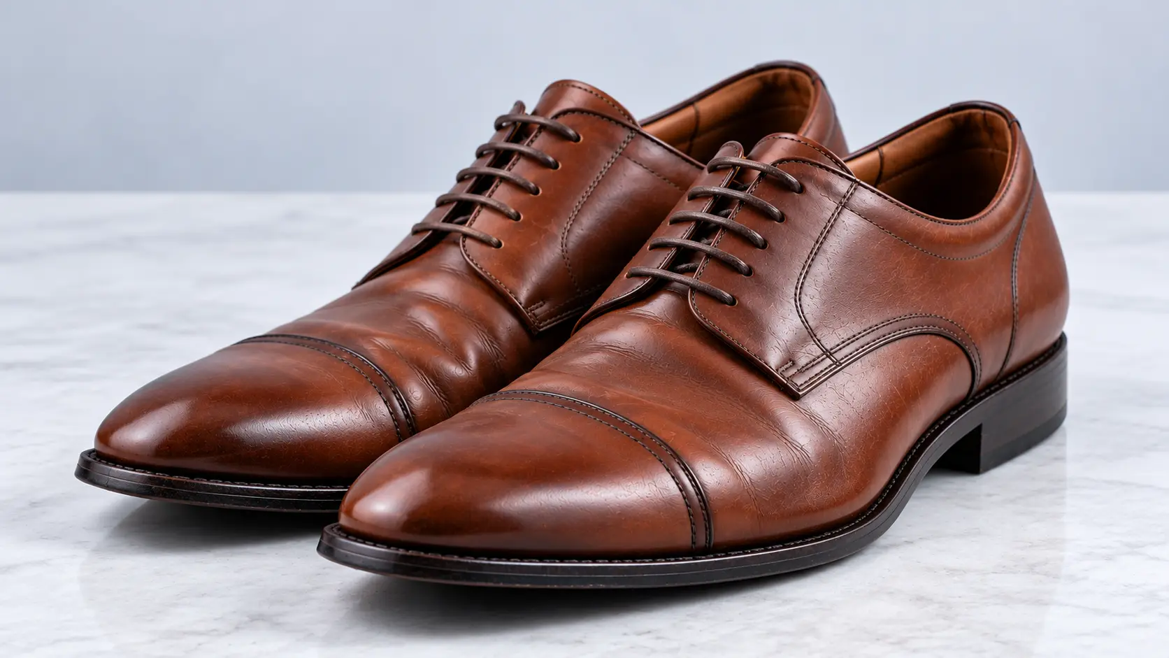 White sneakers after cleaning with visible dirt removed